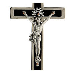 Latin crucifix for priests, enamelled brass, 11x5 cm