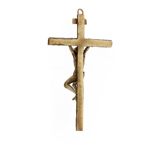 Kreuzweg-Kruzifix aus bronzierter Legierung mit Christuskőrper auf dem Leidensweg, 15 cm 5