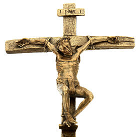 Crocifisso Cristo Via Dolorosa bronzo Crucis 26 cm