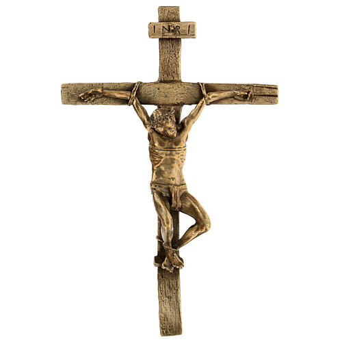 Crocifisso Cristo Via Dolorosa bronzo Crucis 26 cm 1