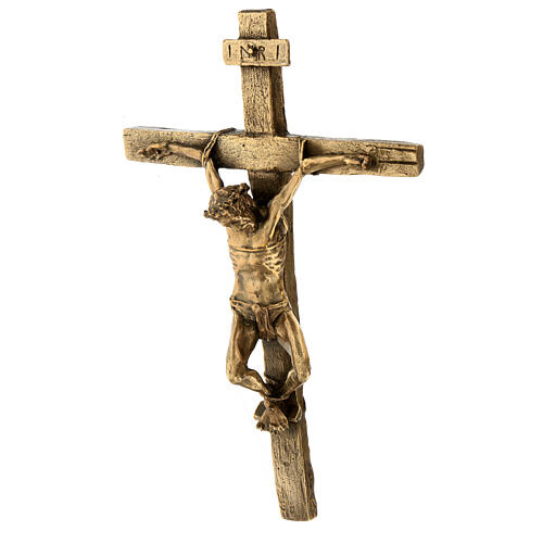 Crocifisso Cristo Via Dolorosa bronzo Crucis 26 cm 3