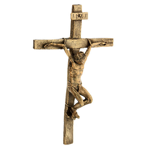 Crocifisso Cristo Via Dolorosa bronzo Crucis 26 cm 5