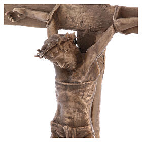 Crucifix Chemin de Croix bronze Christ forgé 35 cm