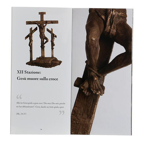 Crucifix Chemin de Croix bronze Christ forgé 35 cm 9