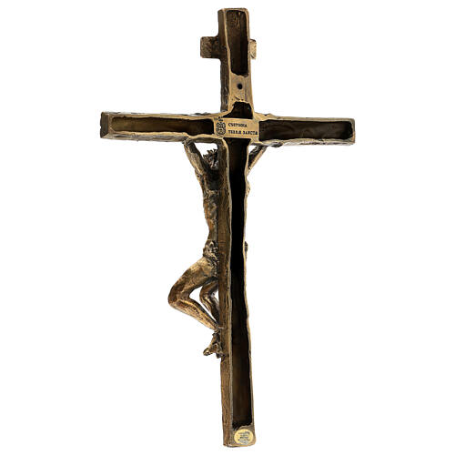 Bronze wall crucifix Way of the Cross with INRI plate 54 cm 6