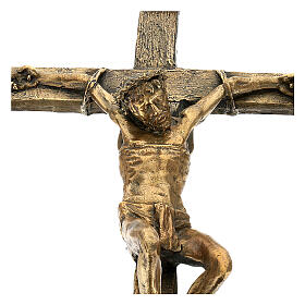 Crocifisso Via Dolorosa bronzo INRI appendibile Via Crucis 54 cm