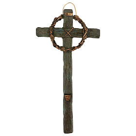 Wall cross with crown of thorns 25 cm