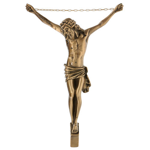 Christuskőrper zum Aufhängen aus vergoldeter Bronze, 45 cm 1