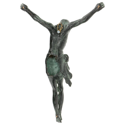 Corpo di Cristo bronzo nero 35 cm da appendere 4