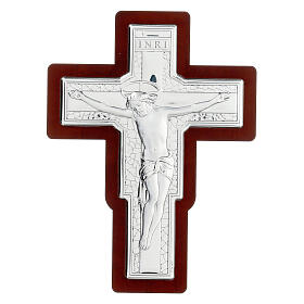 Wall crucifix of bilaminate metal, 8x6 in