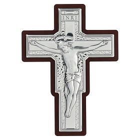 Wall crucifix, bilaminate metal, 14x10 in