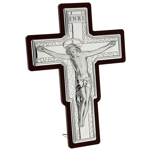 Crucifix mural 35x25 cm argent bilaminé 2