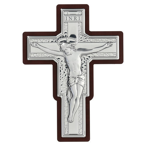 Crucifixo 35x25 cm prata bilaminada 1