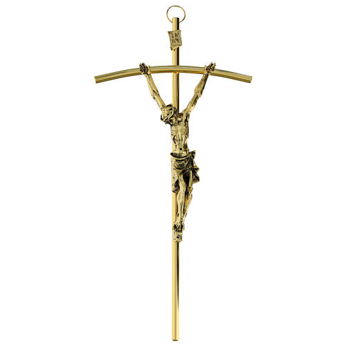 Croix murale dorée 35x17 cm 1