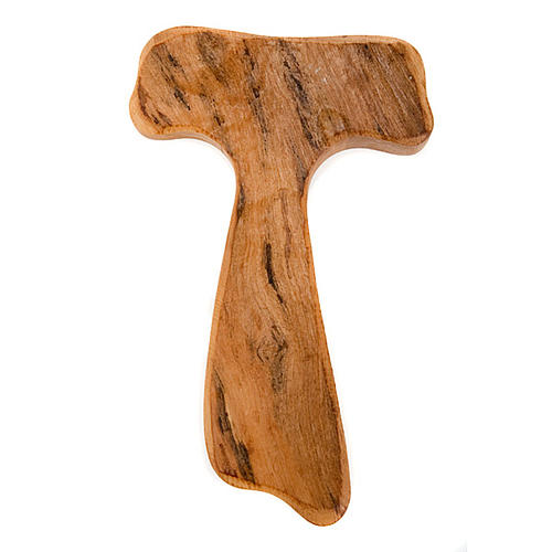 Bright olive wood tau cross, 12 cm 1