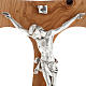 Olive wood tau body of Christ in silvery metal 37 cm s2