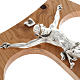 Olive wood tau body of Christ in silvery metal 37 cm s4