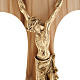 Olive wood tau body of Christ in gilded metal 26 cm s2