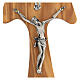 Krzyż Tau metal posrebrzany drewno oliwne s2