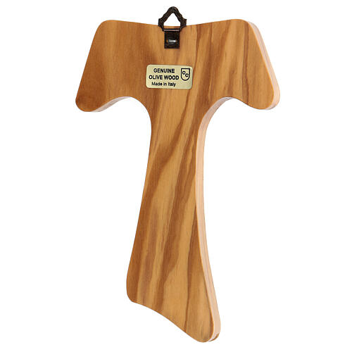 Olive wood tau and body of Christ in silvery metal 4