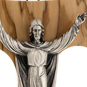 Risen Christ on Olive wood tau cross