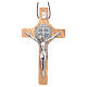 Saint Benedict olive wood cross pendant s1