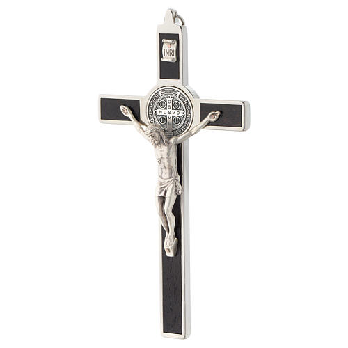 Saint Benedict inlayed wood cross 2