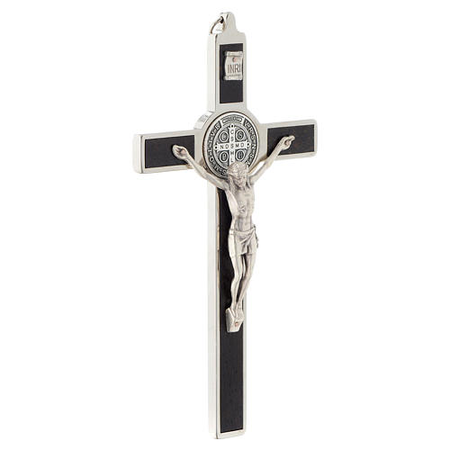 Crucifixo São Bento cruz madeira 3