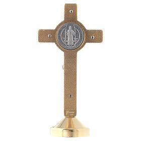 Metalowy krzyż na stół św. Benedykta czerwony