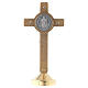 Metalowy krzyż na stół św. Benedykta czerwony s2