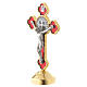 Saint Benedict gothic style red metal cross s2
