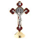 Croce san Benedetto tavolo metallo gotico rosso s1