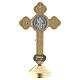 Gotycki krzyż św. Benedykta na stół metal czer s4