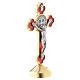 Saint Benedict gothic style red metal cross s3