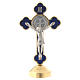 Kreuz Heilig Benedictus Tisch Metall Gothic Blau s1