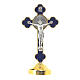 Croix de St. Benoît style gothique en métal bleue table s5