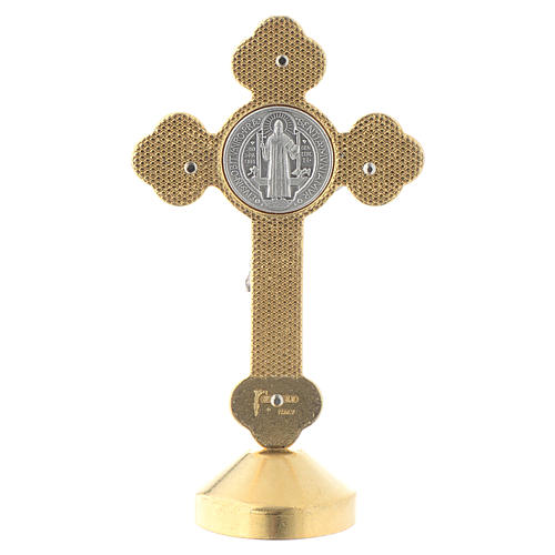 Krzyż św. Benedykta na stół gotycki metal nieb 4