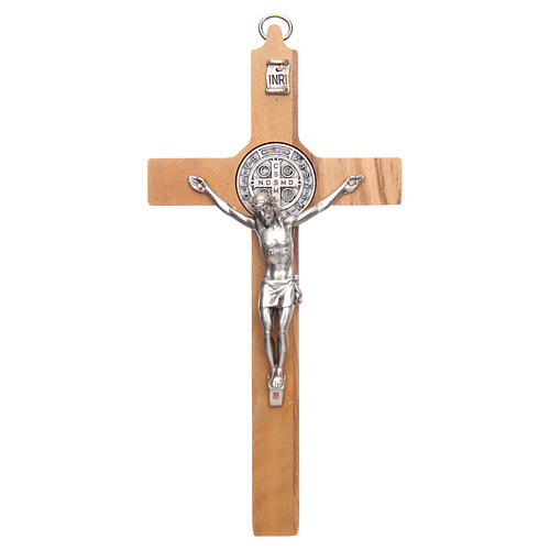Olive wood Saint Benedict cross 1