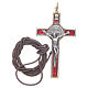 Halskette Kreuz Heilig Benedictus rot elegant s3