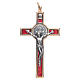 Collana Croce san Benedetto rosso elegante s1