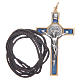 Krzyżyk św. Benedykta na szyję niebieski elegancki s3