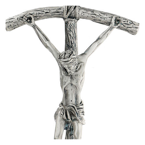 Croix pastorale Jean Paul II 38 cm argentée 2