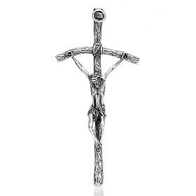 Crucifixos de Metal: Cruz peitoral João Paulo II 38 cm prata Crucifixos de Metal: Cruz peitoral João Paulo II 38 cm prata