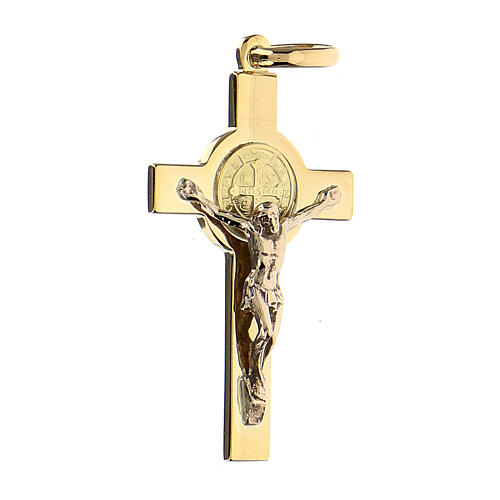Croix de St. Benoît pendentif or 18K 2