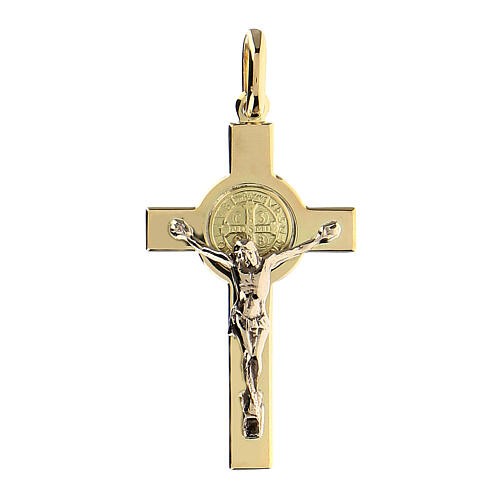 Croce San Benedetto Pendente  oro 18K 3