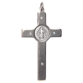 Croix de St. Benoît fluorescent argenté