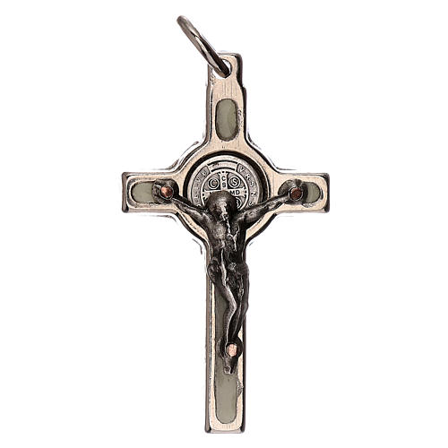 Croix de St. Benoît fluorescent argenté 4
