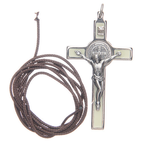 Saint Benedict cross iridescent collier 3