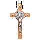 Saint Benedict cross pendant in natural wood s1