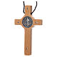 Saint Benedict cross pendant in natural wood s2